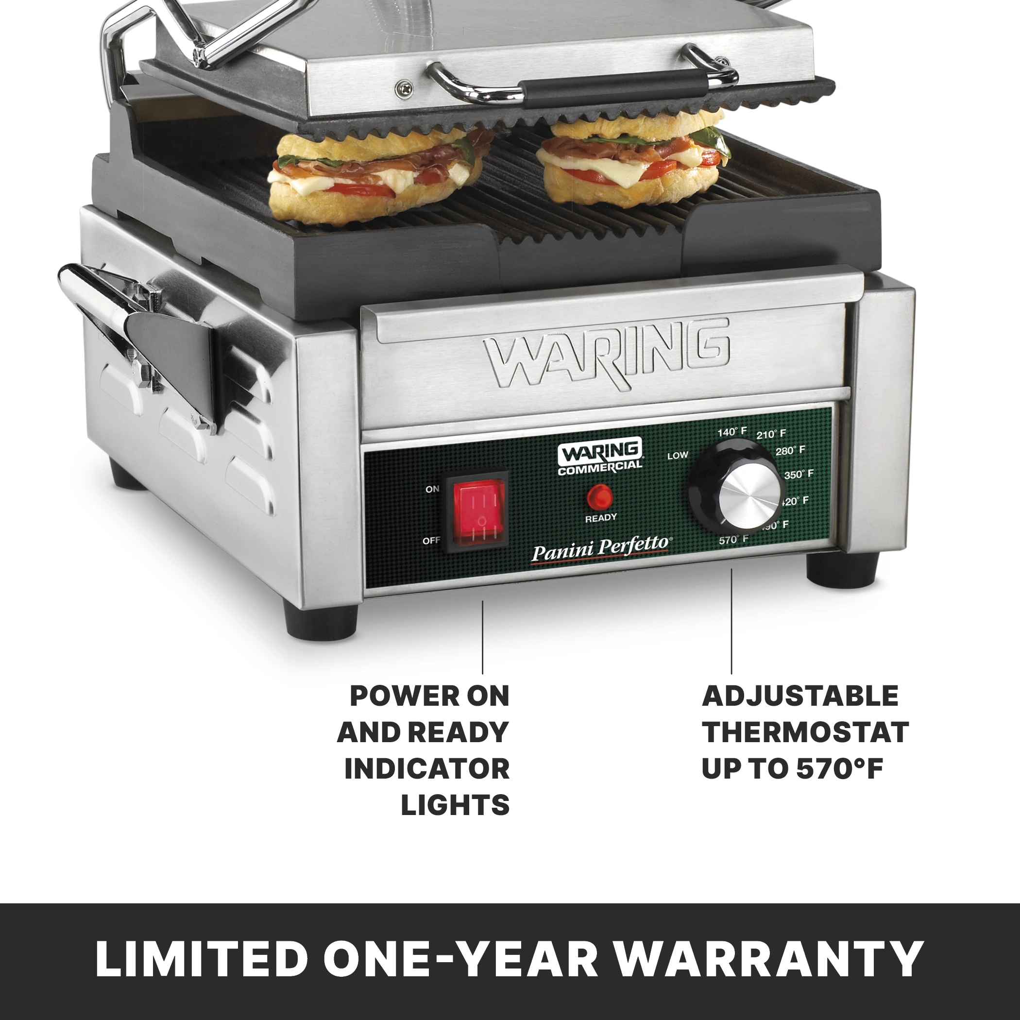 Ribbed Panini Grill, 9.75" x 9.25"